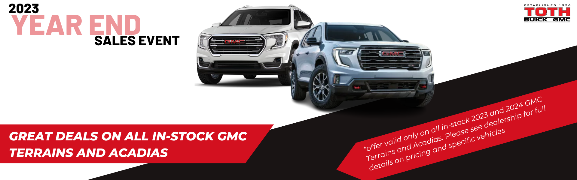 year end sales - gmc terrains and acadias
