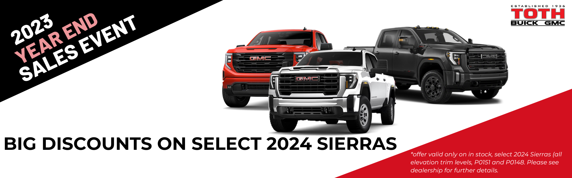 year end sales - big discounts on select 2024 sierras